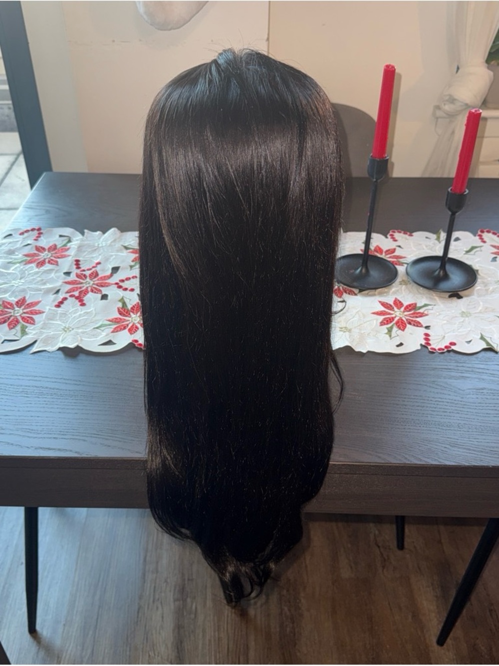 Vivica Fox Black Long Straight Women's 💯 Human Hair 28 inch wig-natural black